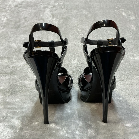 Yves Saint Laurent Tribute Woven paten Leather platform Sandals womens 36.5 - Picture 5 of 15